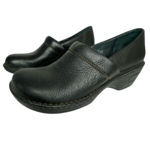 Born Toby Slip-On Black Leather Nursing Medical Comfortable Classic Clog SZ 8